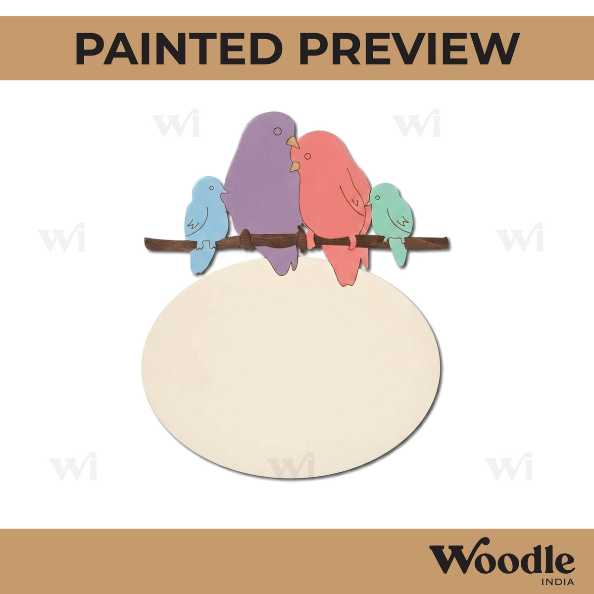 Birds On Branch Nameplate Pre Marked MDF Design 2