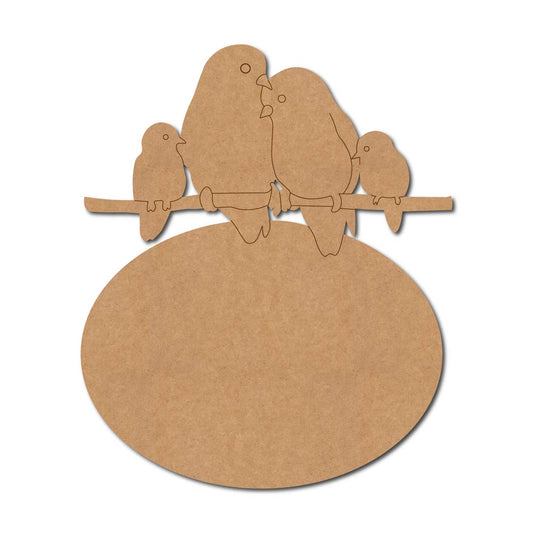 Birds On Branch Nameplate Pre Marked MDF Design 2