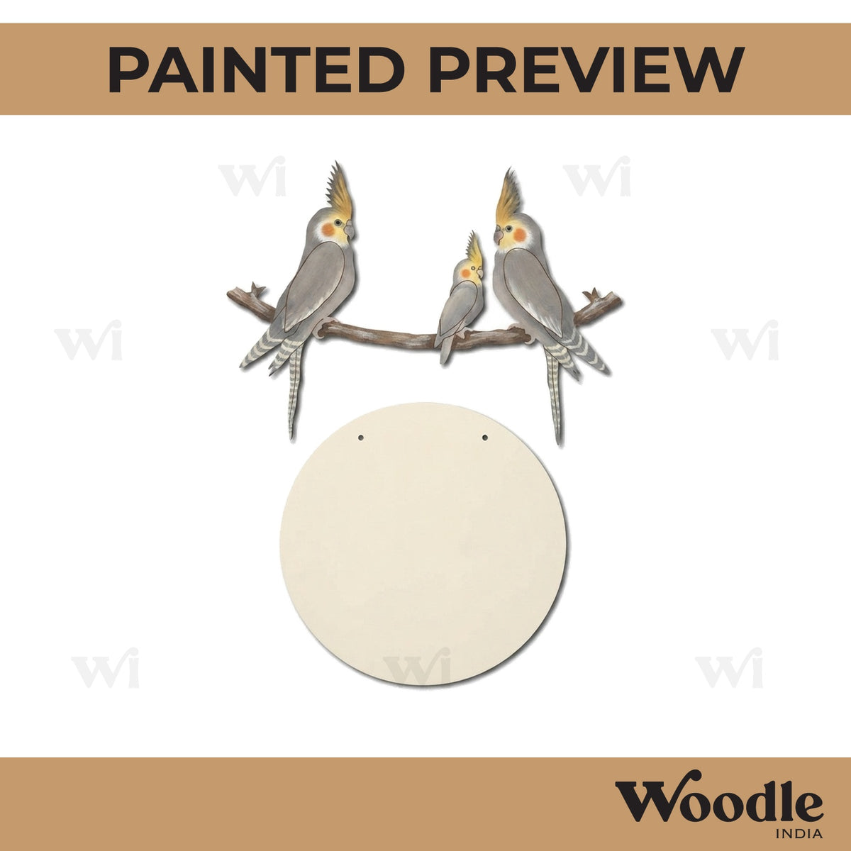 Birds On Branch Nameplate Pre Marked MDF Design 3