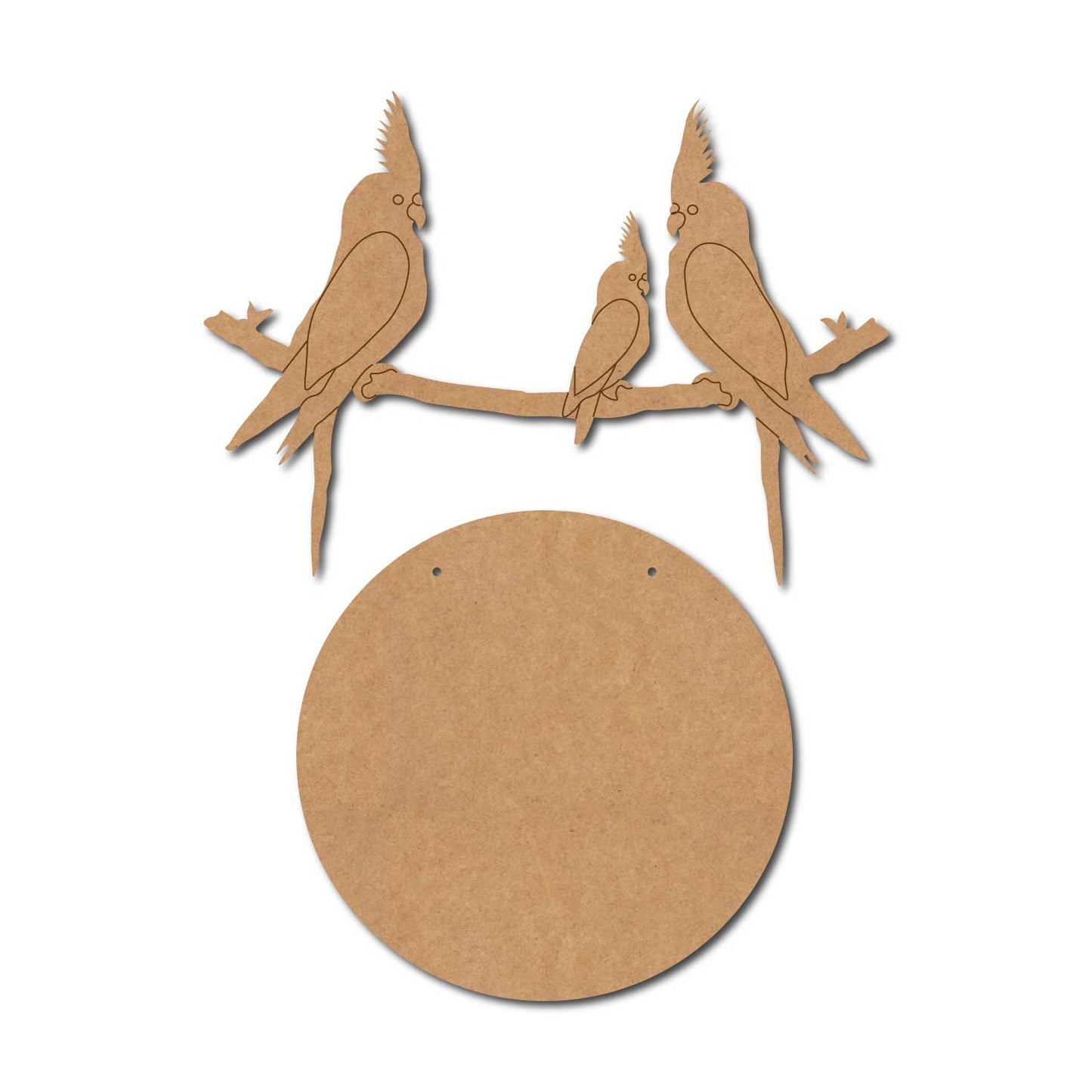 Birds On Branch Nameplate Pre Marked MDF Design 3