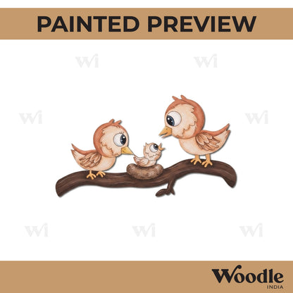 Birds On Branch Pre Marked MDF Design 1