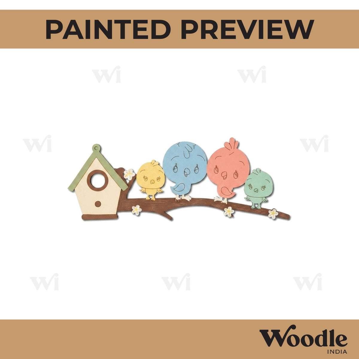 Birds On Branch Pre Marked MDF Design 2