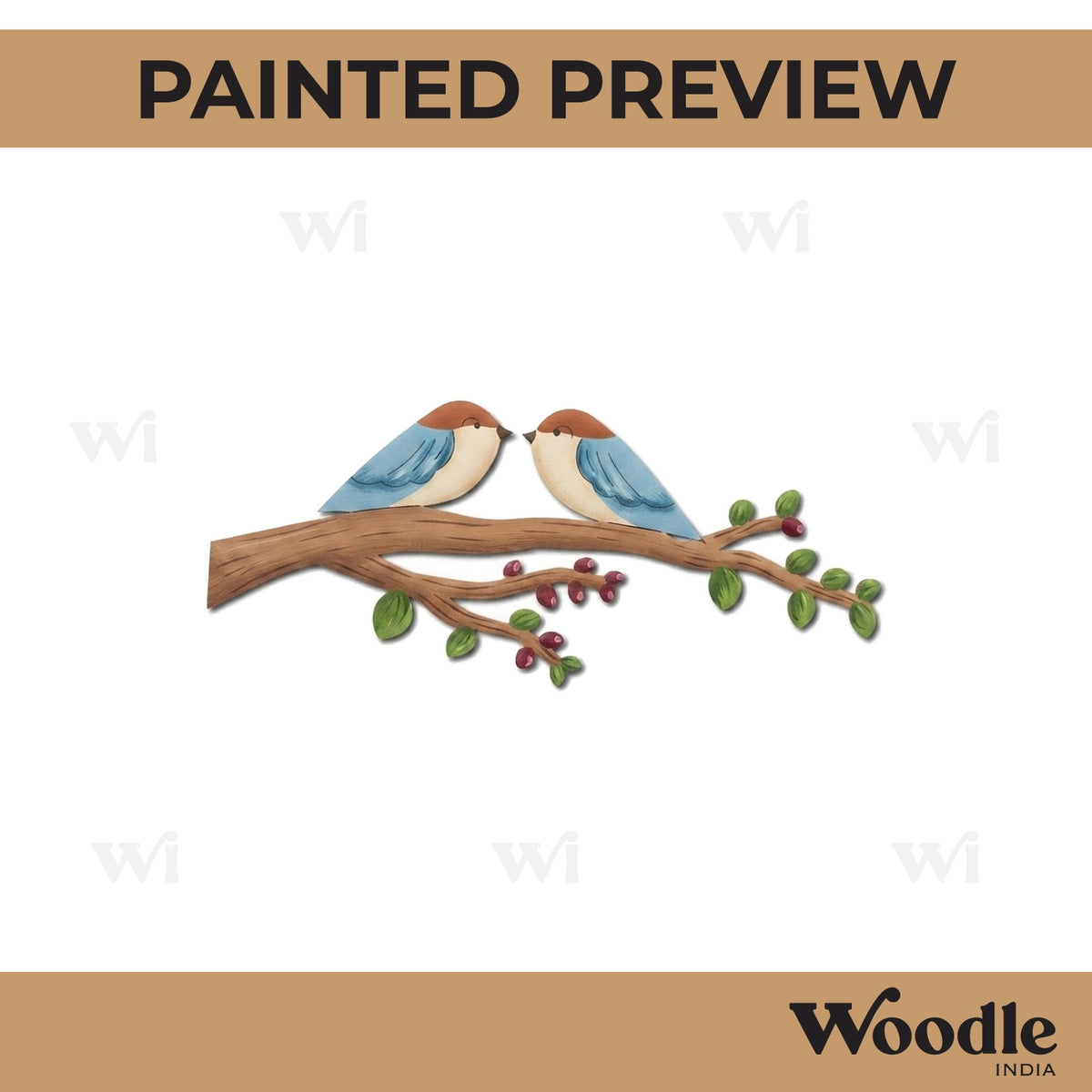 Birds On Branch Pre Marked MDF Design 3