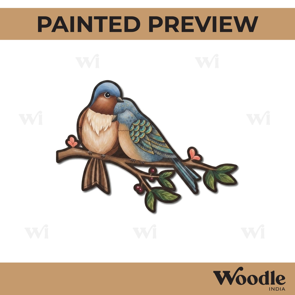 Birds On Branch Pre Marked MDF Design 4