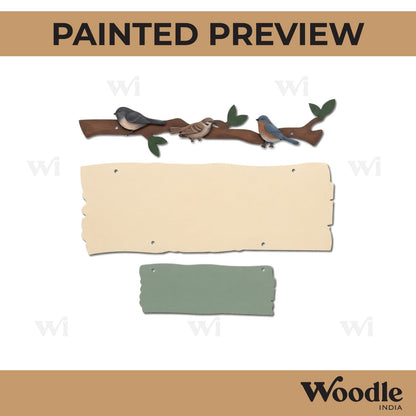 Birds On Branch Nameplate MDF Design 2