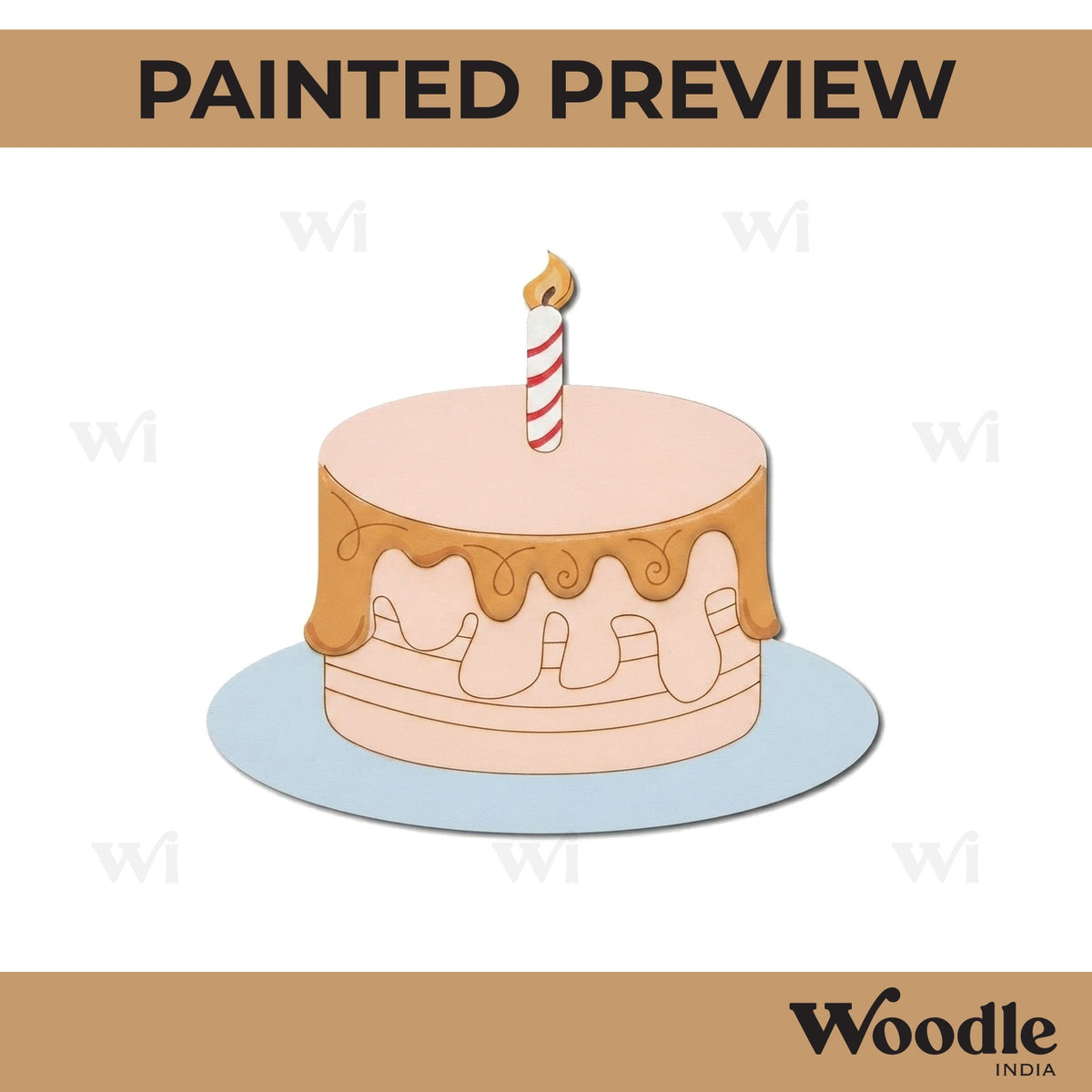Birthday Cake Pre Marked MDF Design 1