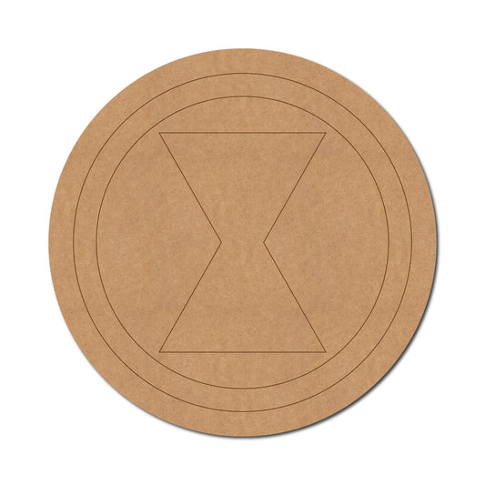 Black Widow Logo Marvel Avengers Pre Marked Round MDF Design 1