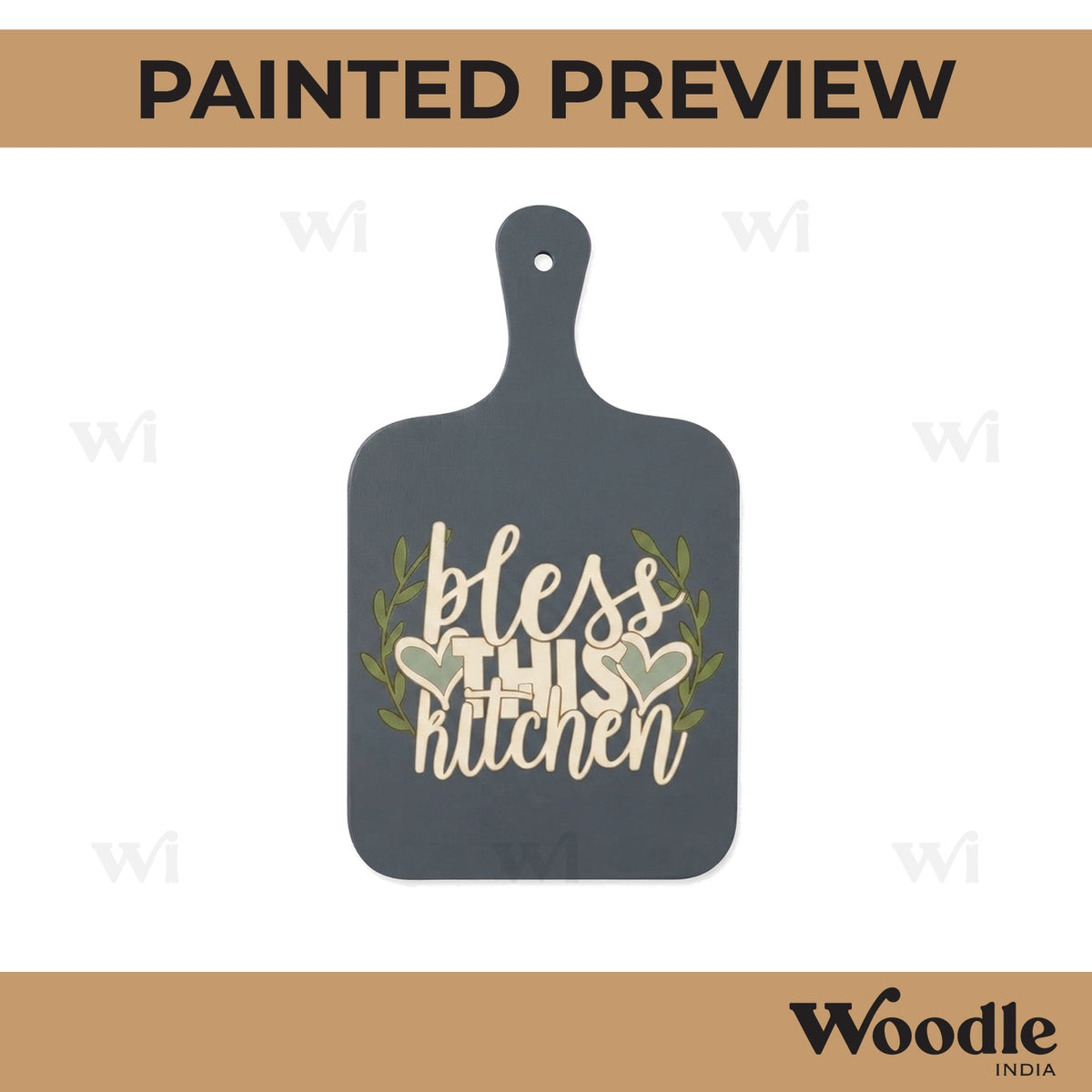 Bless This Kitchen Pre Marked Chopping Board MDF Design 1