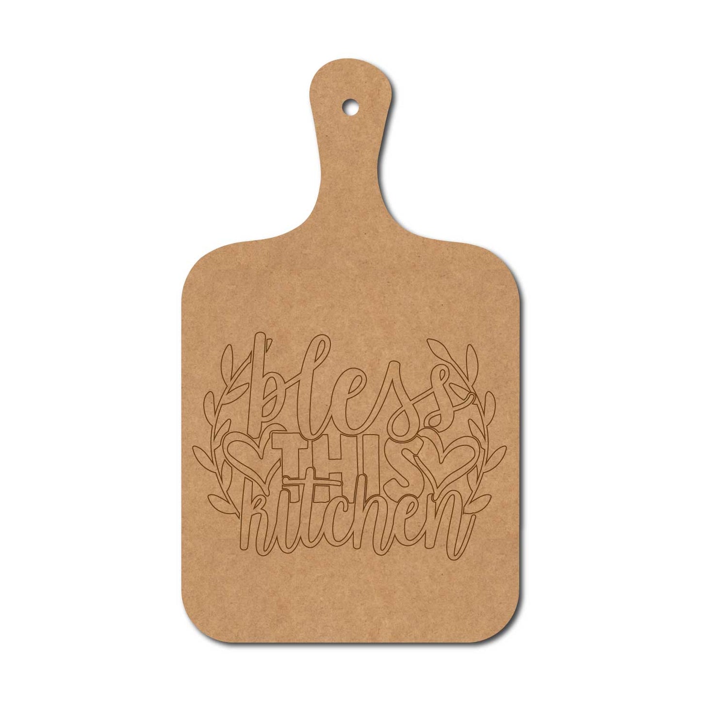 Bless This Kitchen Pre Marked Chopping Board MDF Design 1