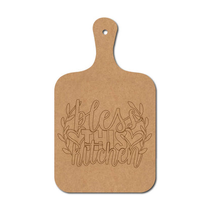 Bless This Kitchen Pre Marked Chopping Board MDF Design 1