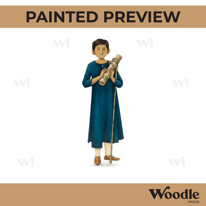 Blind Girl With Stick Pre Marked MDF Design 1