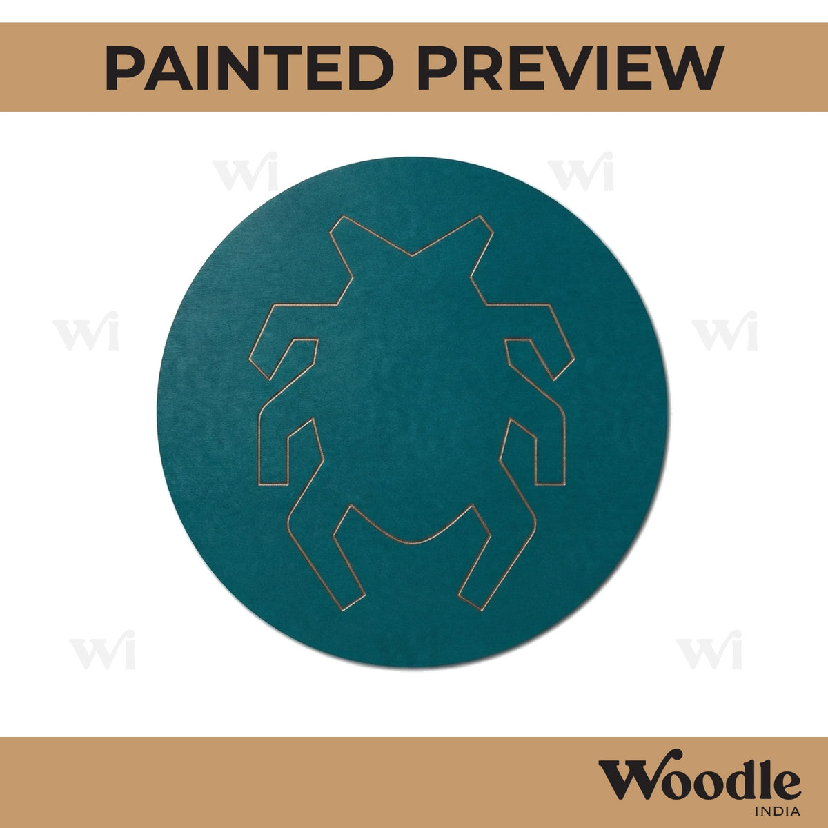 Blue Beetle Logo DC Pre Marked Round MDF Design 1