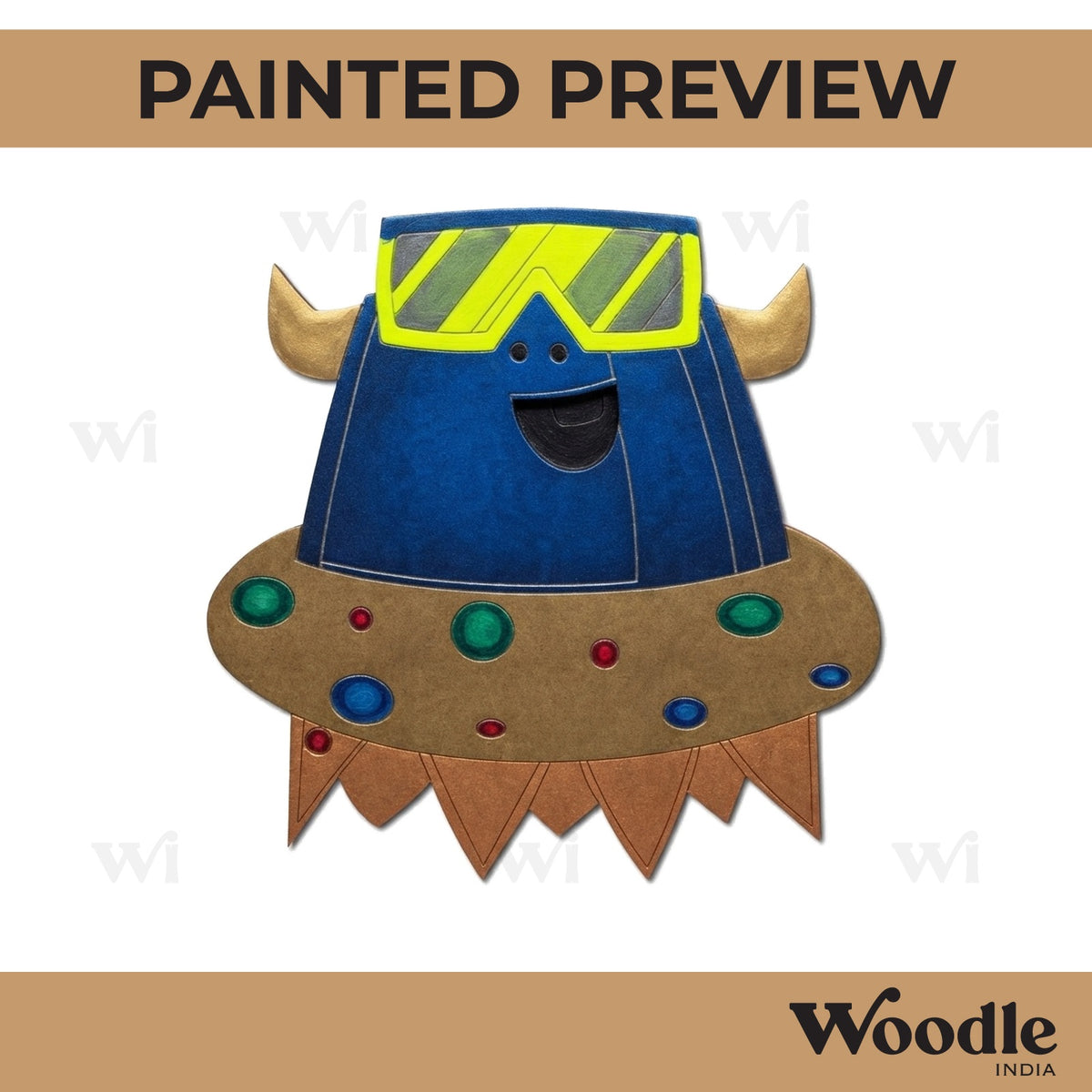 Blue Monster In Tube Pre Marked MDF Design 1