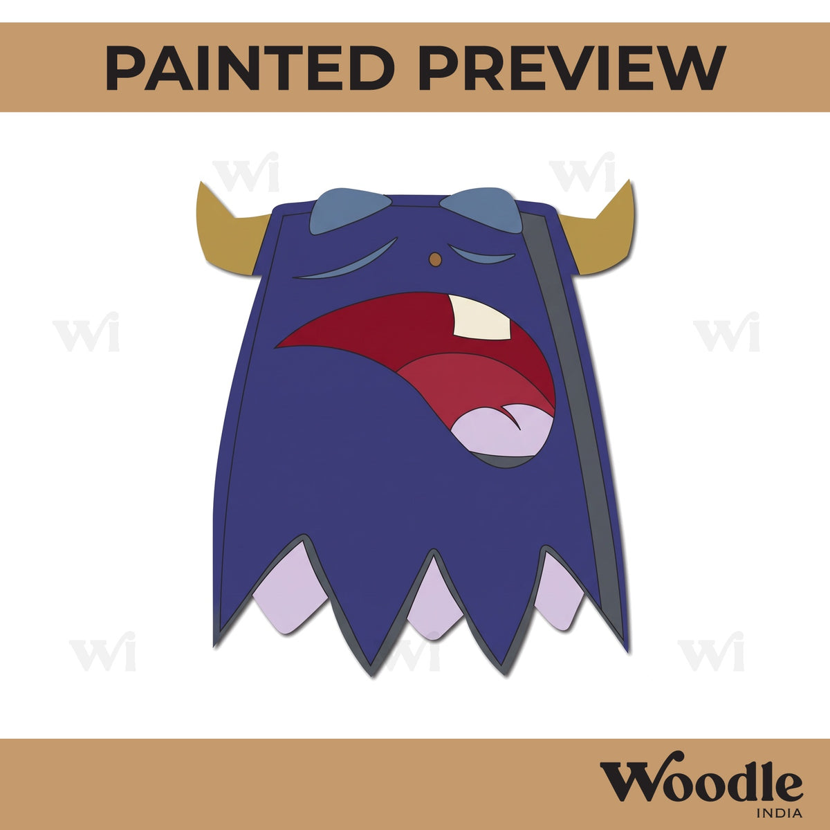 Blue Monster Sleeping Pre Marked MDF Design 1