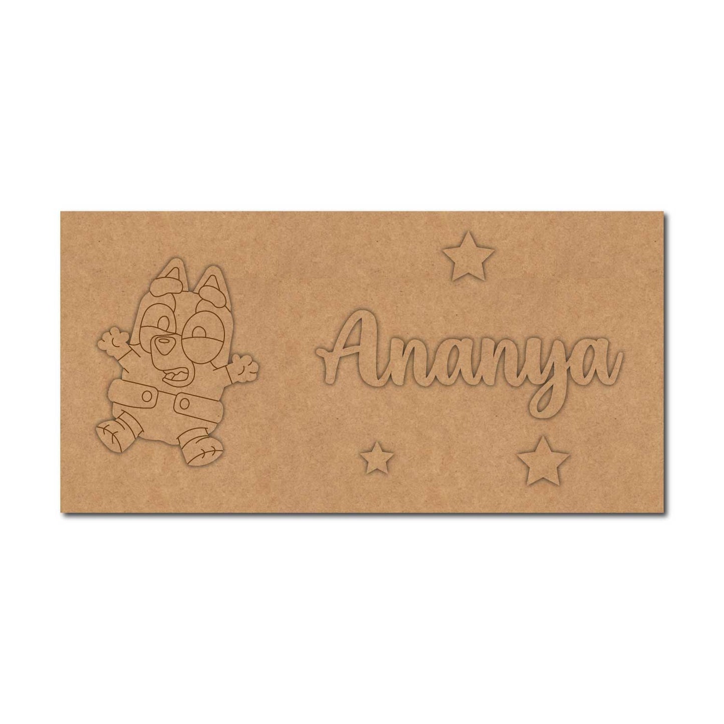 Bluey Dog Kids Nameplate MDF Design 1