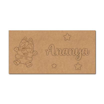 Bluey Dog Kids Nameplate MDF Design 1