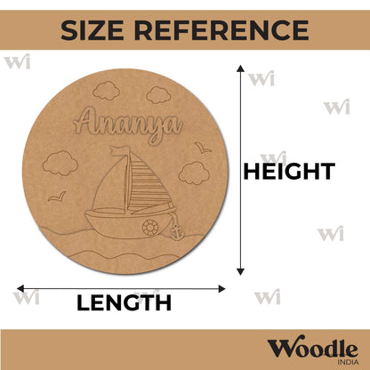 Boat Ocean Theme Nameplate MDF Design 1