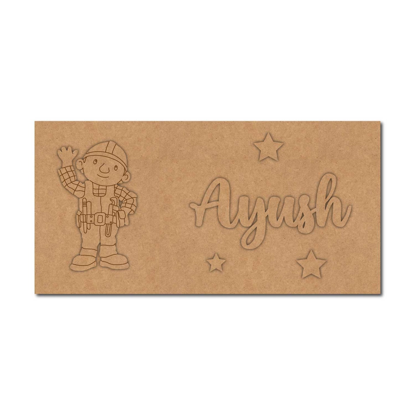 Bob The Builder Kids Nameplate MDF Design 1