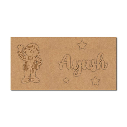Bob The Builder Kids Nameplate MDF Design 1