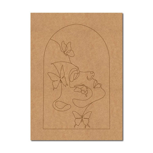 Boho Line Art Pre Marked Base MDF Design 1