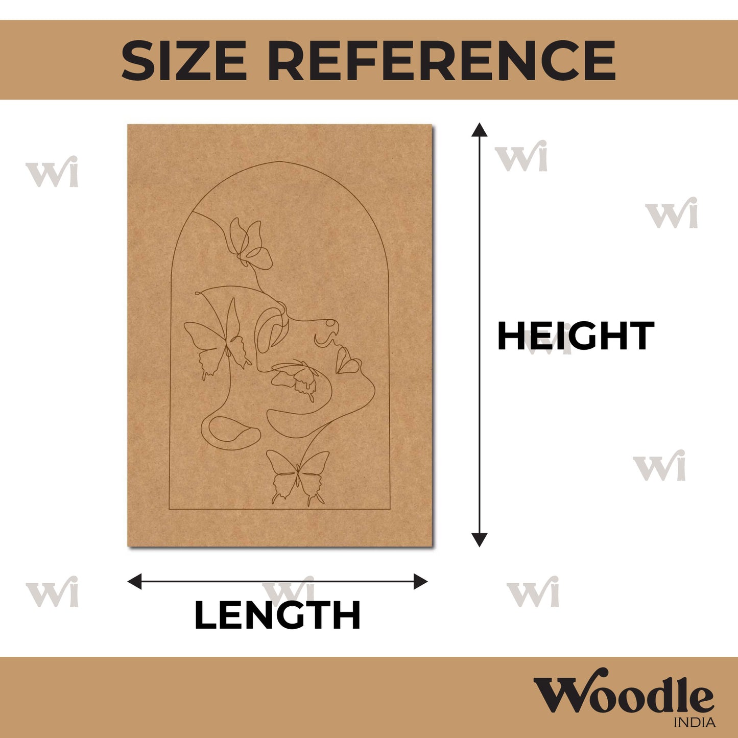Boho Line Art Pre Marked Base MDF Design 1