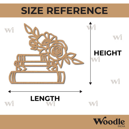 Books Rose Cutout MDF Design 1
