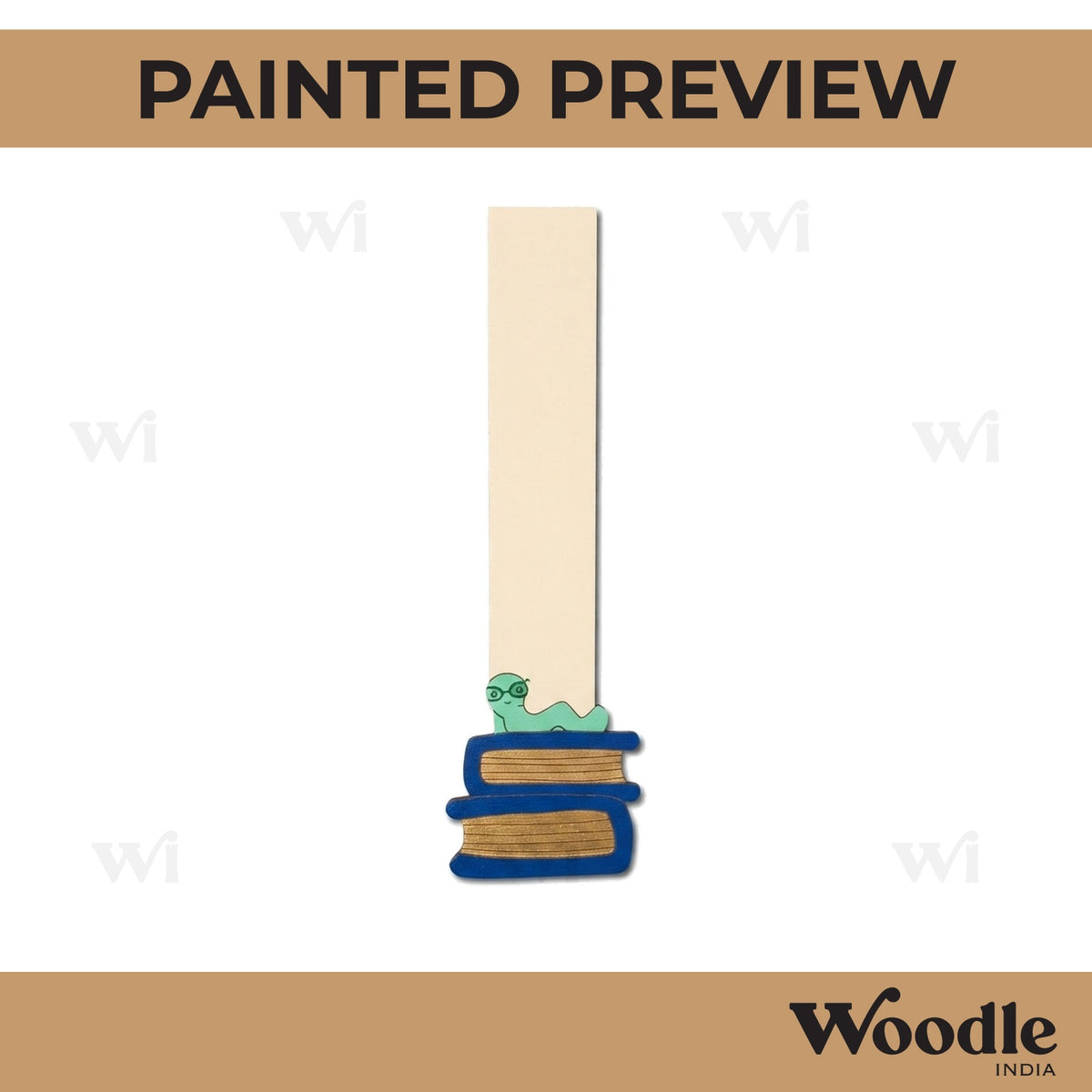 Bookworm Bookmark Pre Marked MDF Design 1