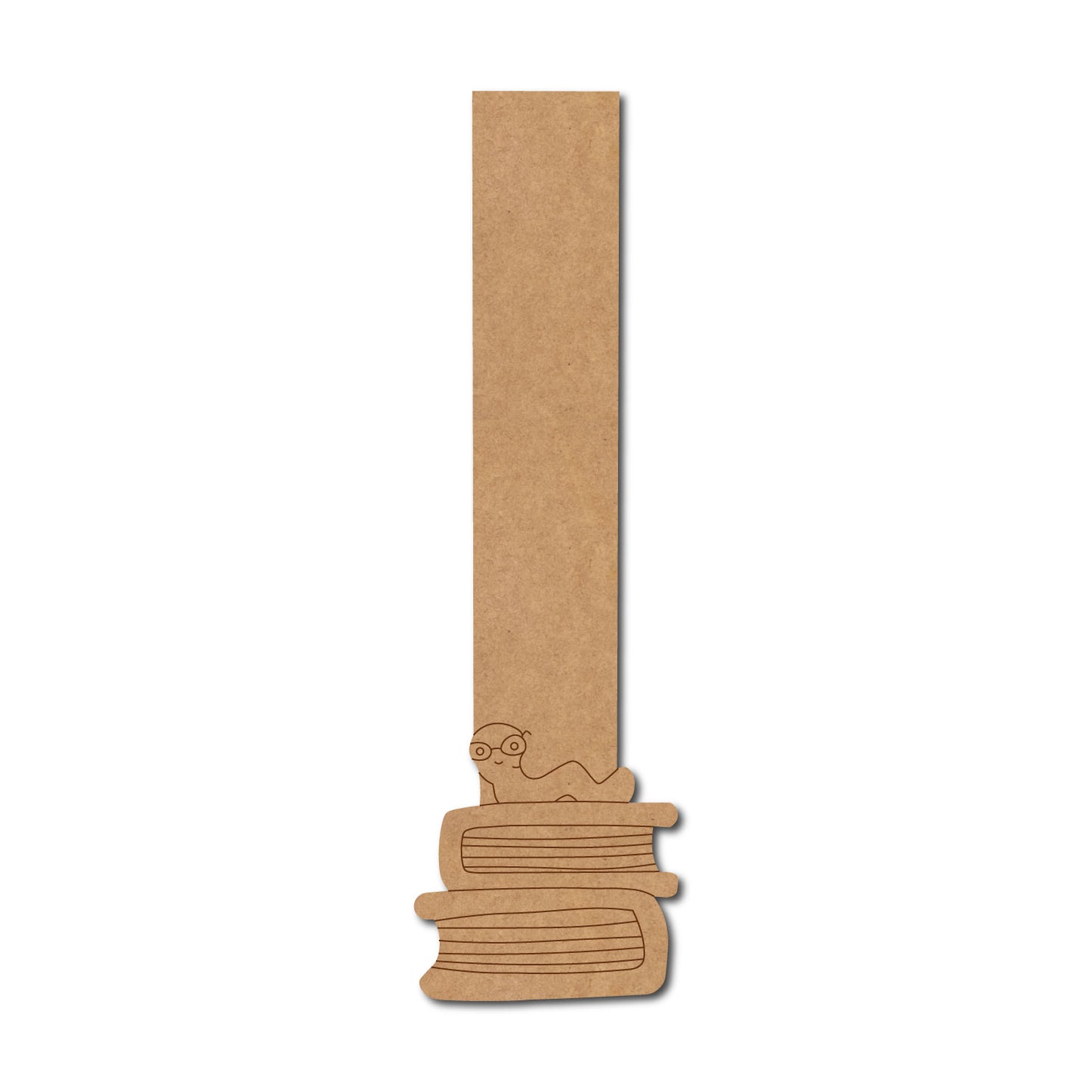 Bookworm Bookmark Pre Marked MDF Design 1
