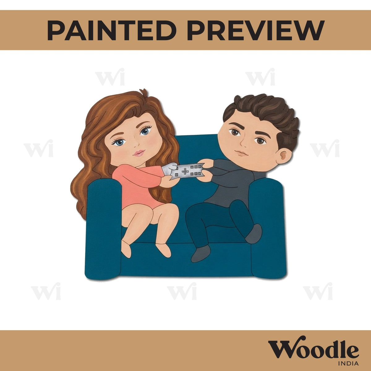 Boy And Girl Fighting Pre Marked MDF Design 1