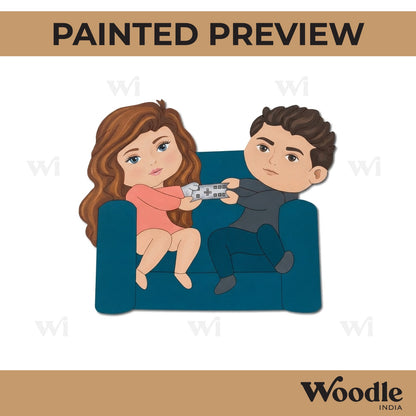 Boy And Girl Fighting Pre Marked MDF Design 1