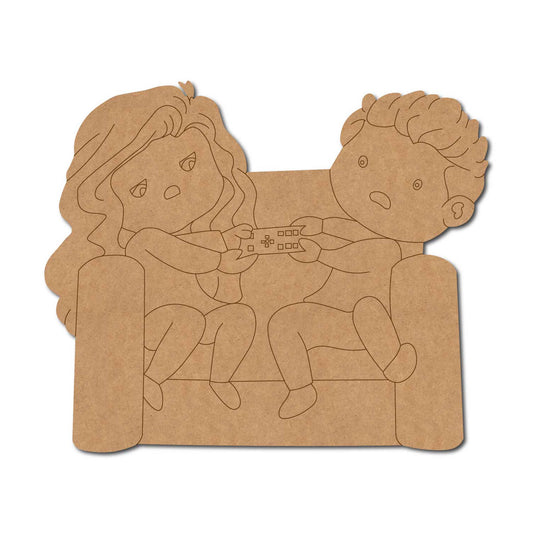 Boy And Girl Fighting Pre Marked MDF Design 1