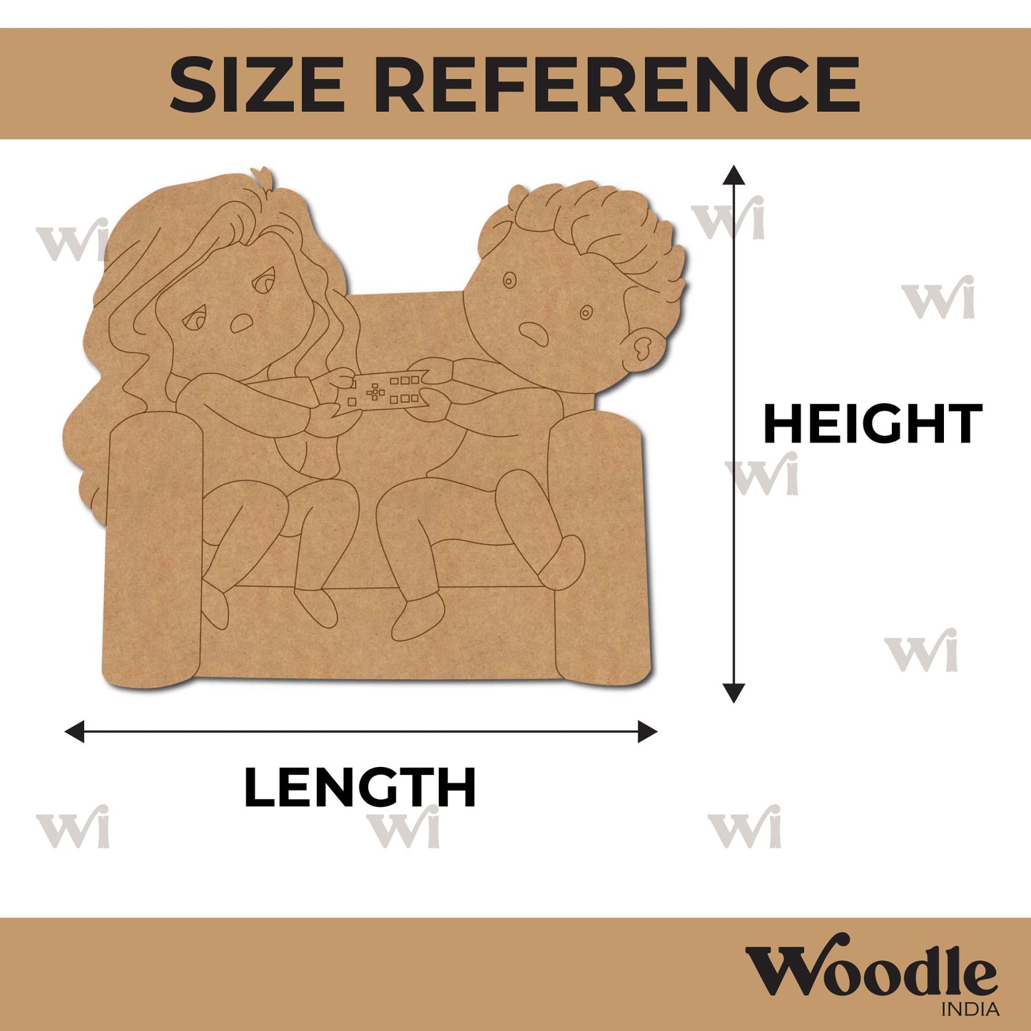 Boy And Girl Fighting Pre Marked MDF Design 1