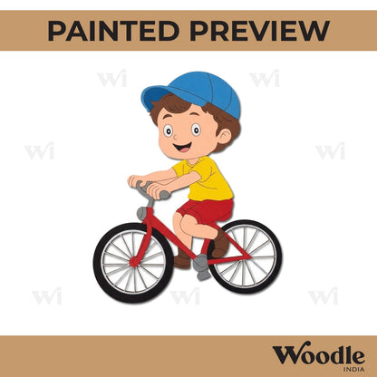 Boy Cycling Pre Marked MDF Design 1