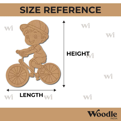Boy Cycling Pre Marked MDF Design 1