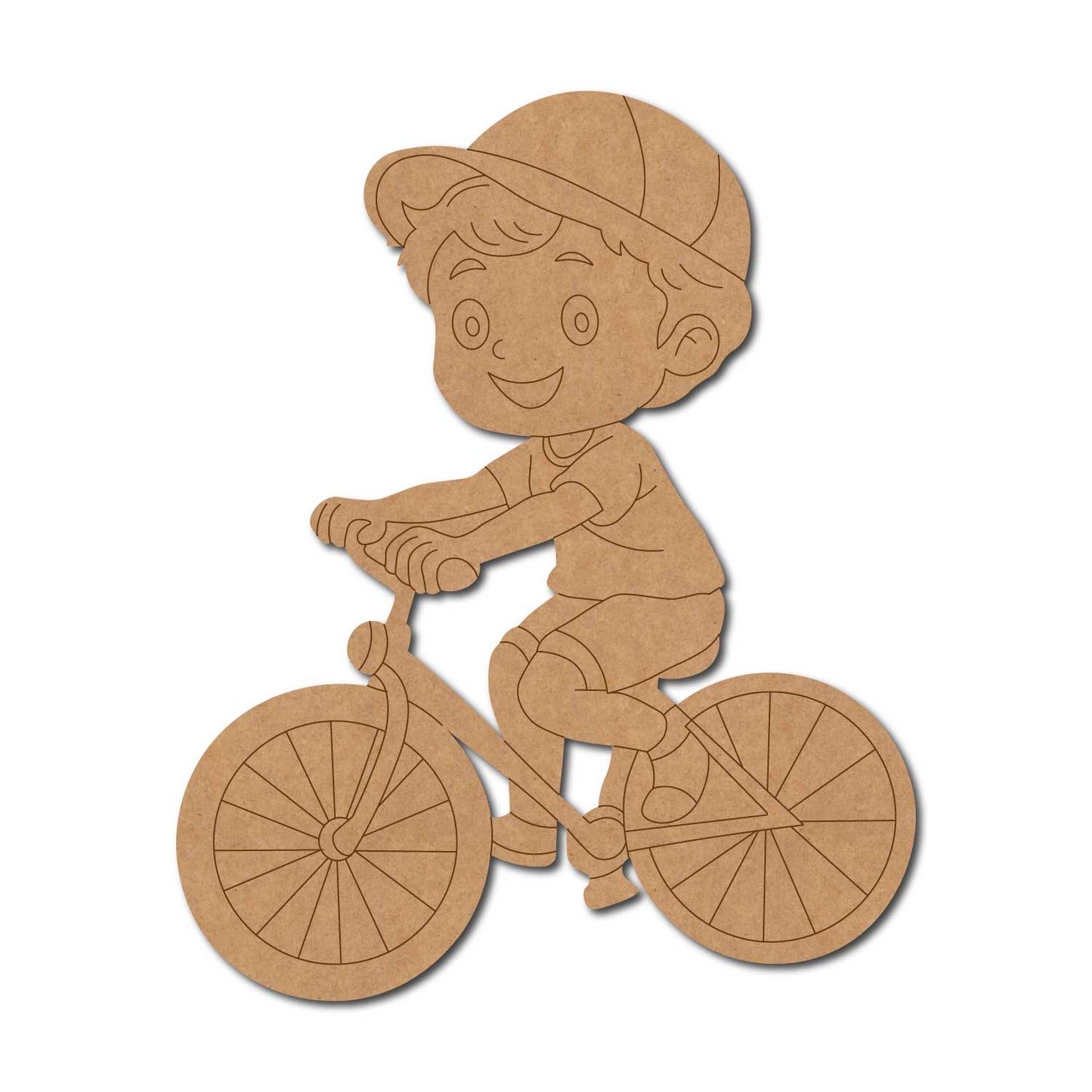 Boy Cycling Pre Marked MDF Design 1