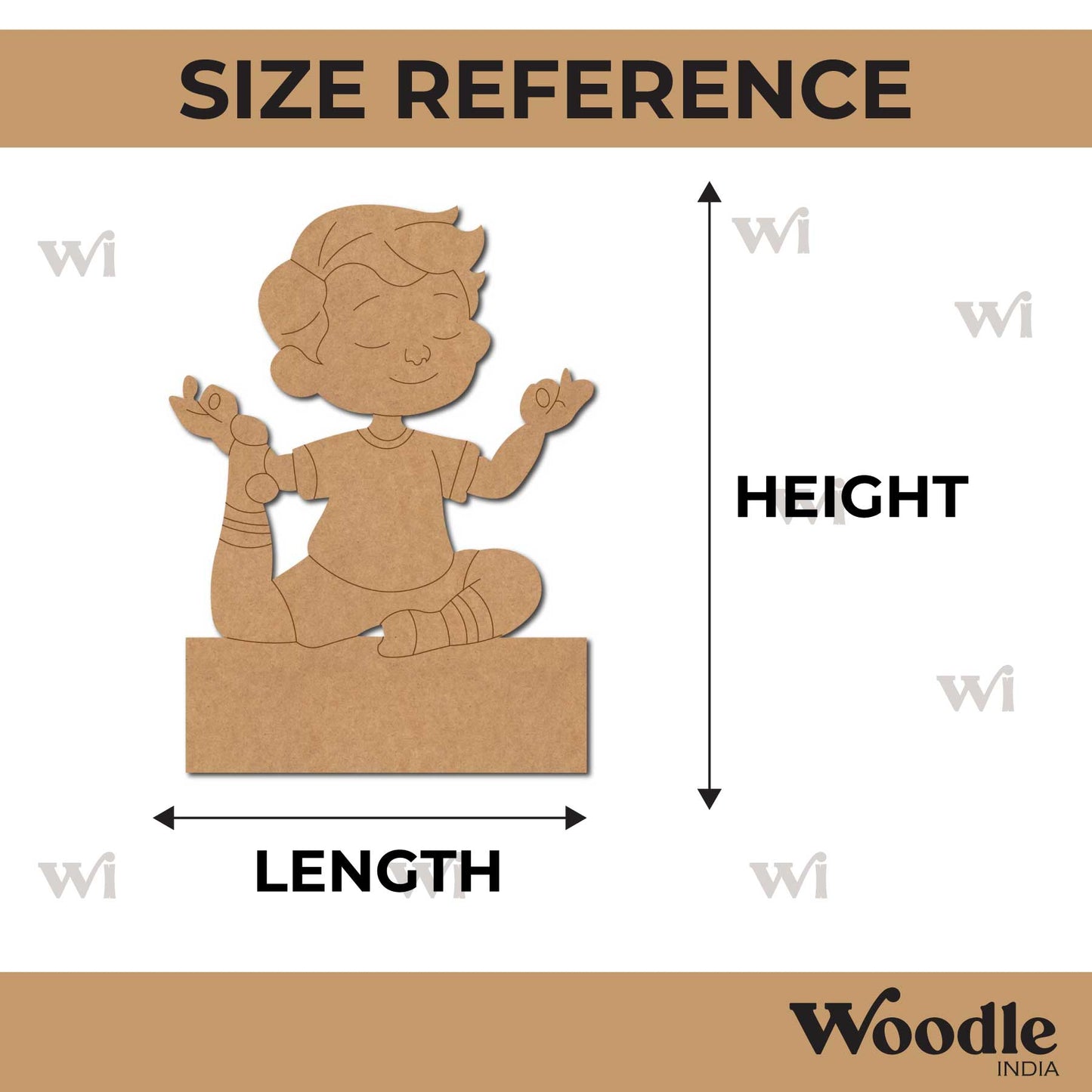 Boy Doing Yoga Nameplate Pre Marked MDF Design 1