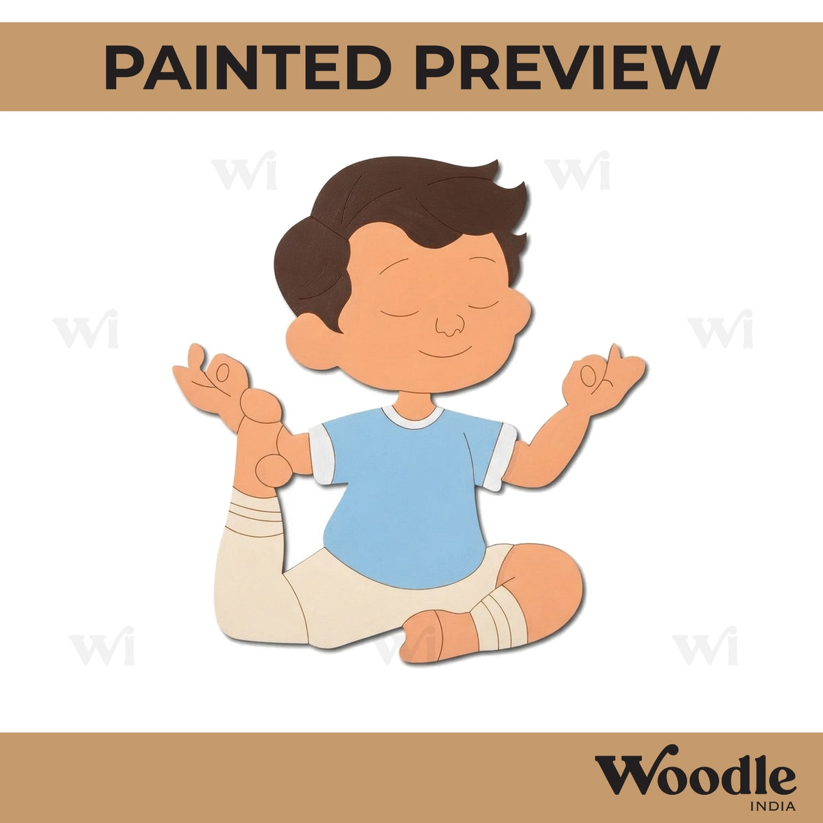 Boy Doing Yoga Pre Marked MDF Design 1