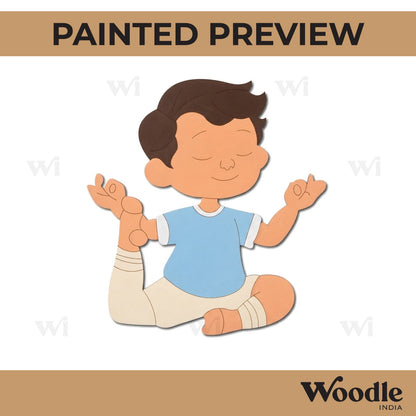 Boy Doing Yoga Pre Marked MDF Design 1