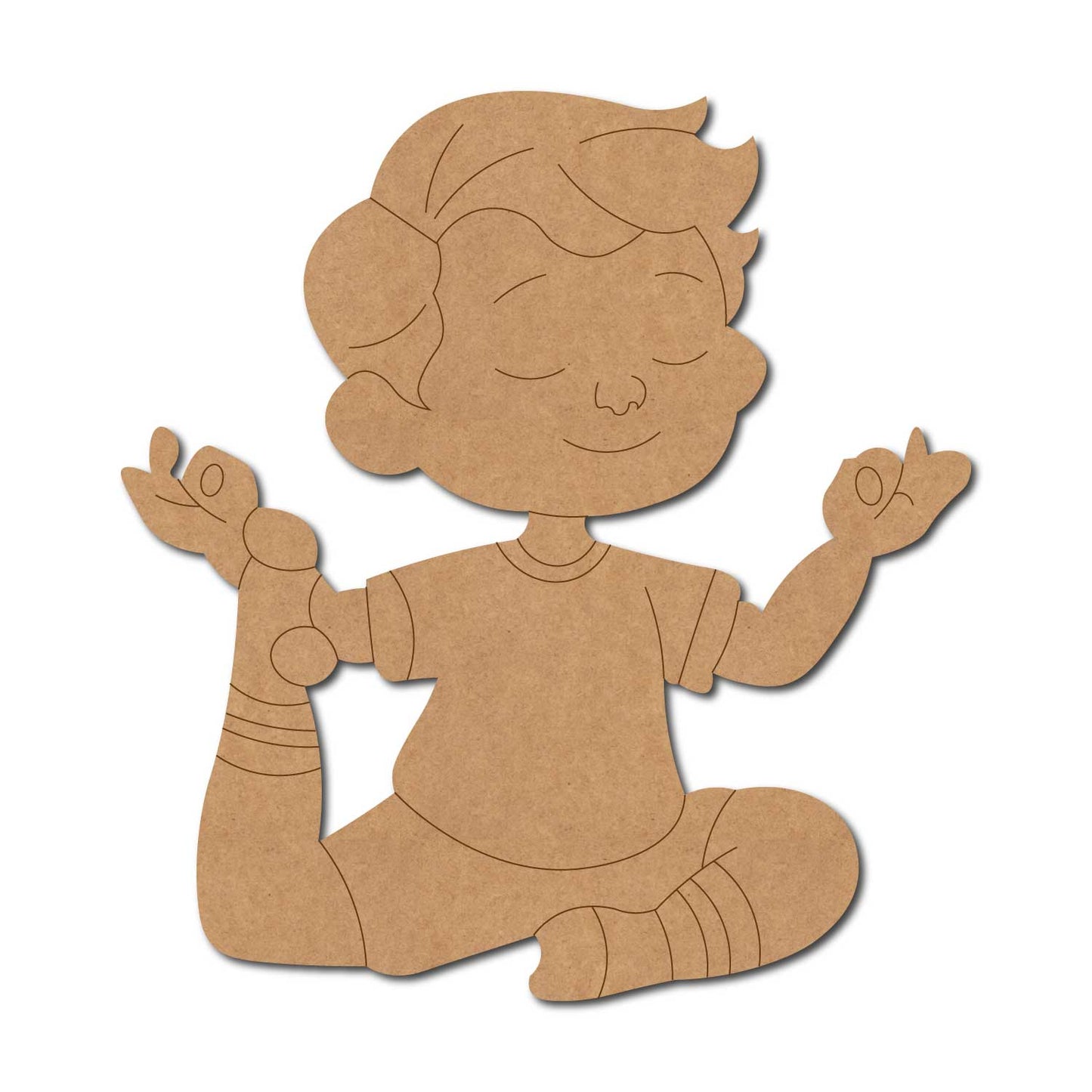 Boy Doing Yoga Pre Marked MDF Design 1