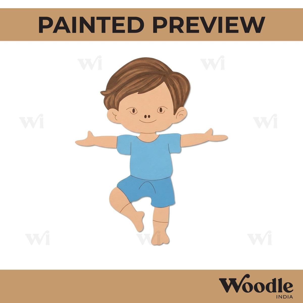 Boy Doing Yoga Pre Marked MDF Design 2