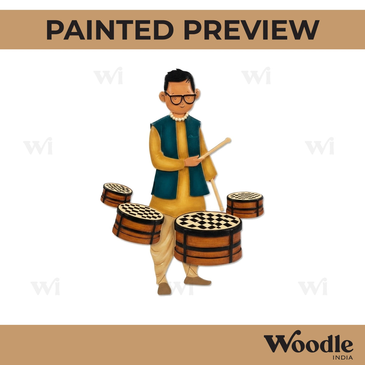 Boy Drummer Pre Marked MDF Design 4