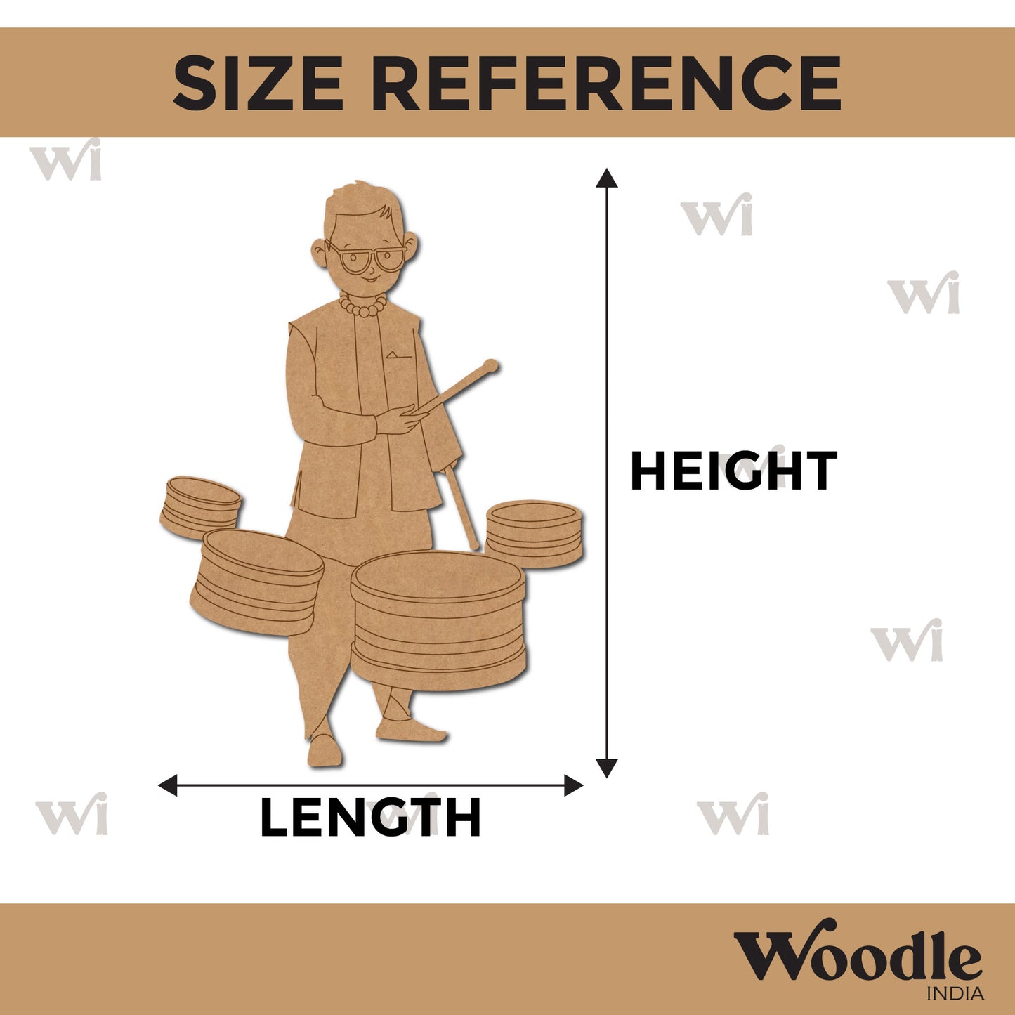 Boy Drummer Pre Marked MDF Design 4