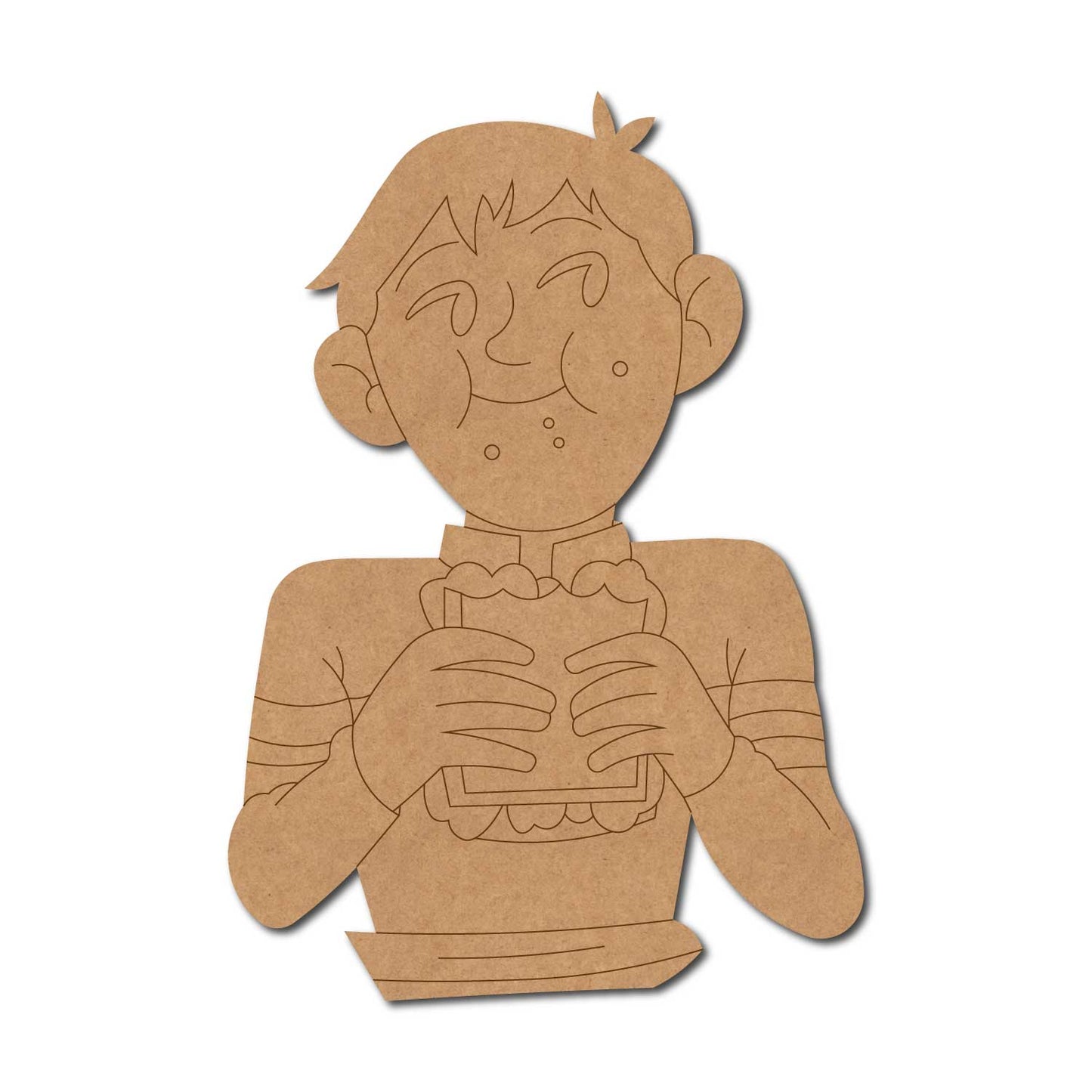 Boy Eating A Sandwich Pre Marked MDF Design 1