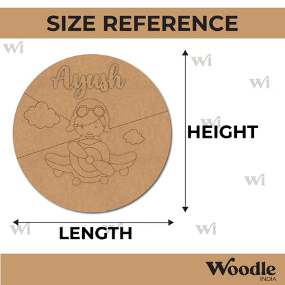 Boy In Aeroplane Nameplate MDF Design 1
