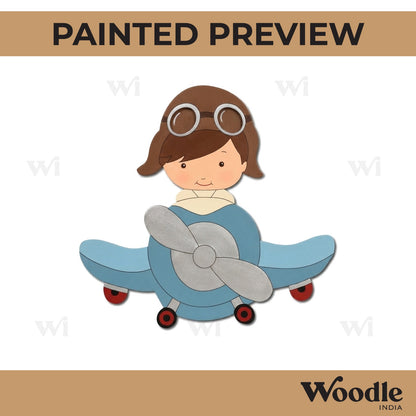 Boy In Aeroplane Pre Marked MDF Design 2