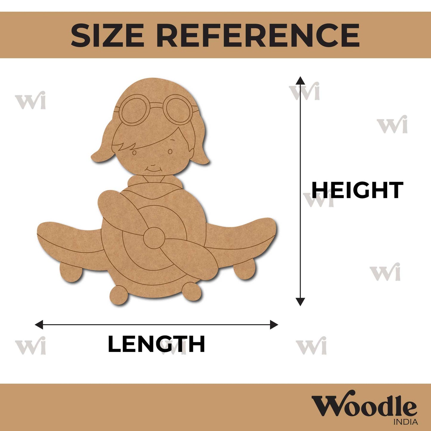 Boy In Aeroplane Pre Marked MDF Design 2