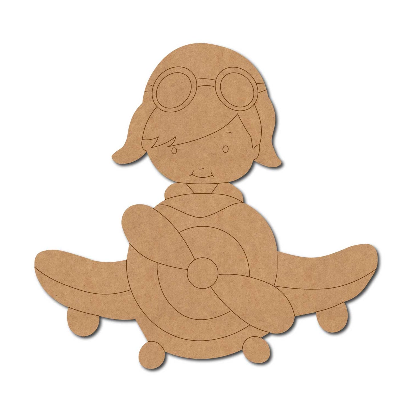 Boy In Aeroplane Pre Marked MDF Design 2