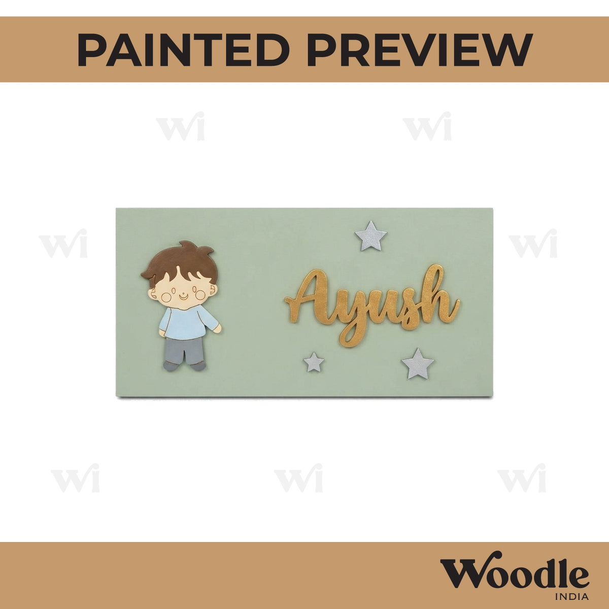 Boy Kids Nameplate MDF Design 1
