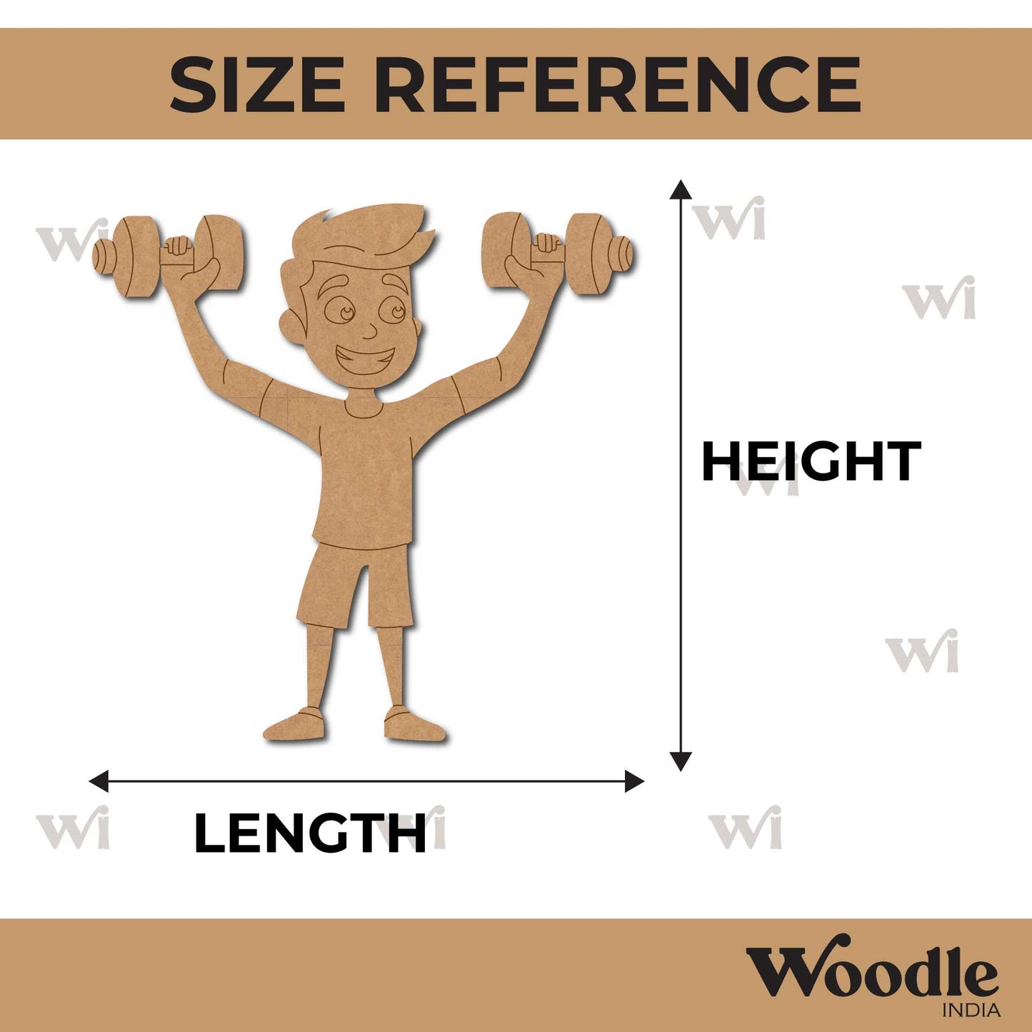 Boy Lifting Weights Pre Marked MDF Design 1