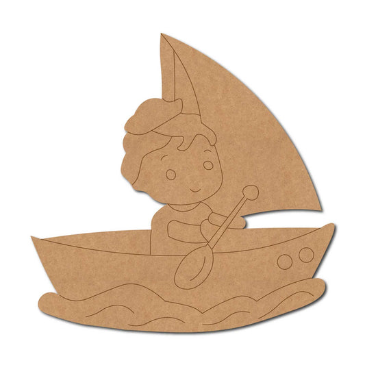 Boy On A Boat Pre Marked MDF Design 1